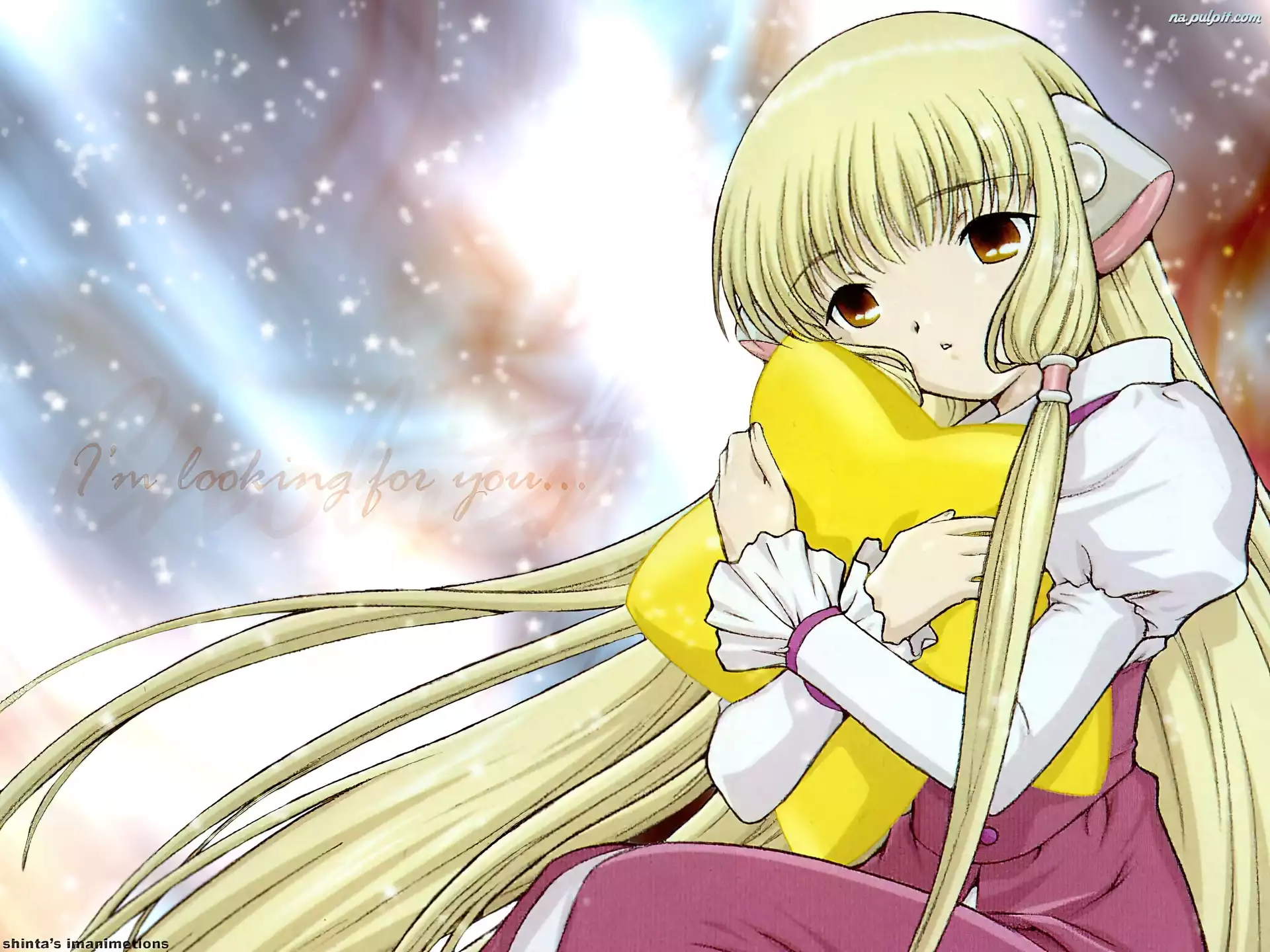 w³osy, dziewczyna, Chobits, poduszka